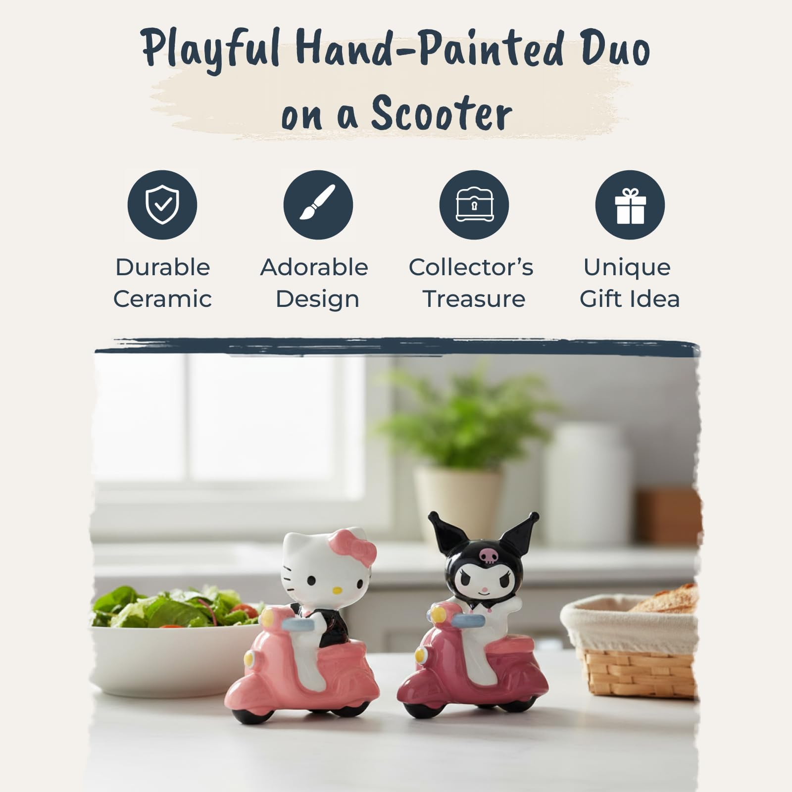 Amazon.com: Blue Sky Clayworks Hello Kitty & Kuromi Scooter Salt